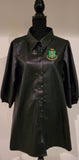 Long Sleeve Leather Babydoll Dress/Jacket