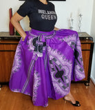 Long Purple & White Dashiki Skirt