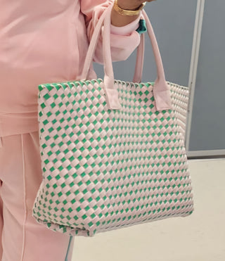 Pink and Green Tote Bag