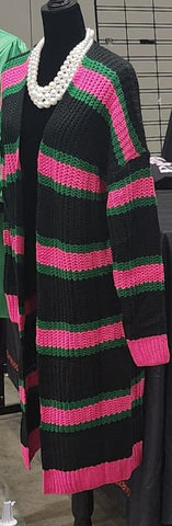 Black Pink and Green Cardigan