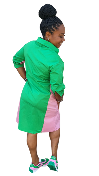 Pink & Green Spring Dress
