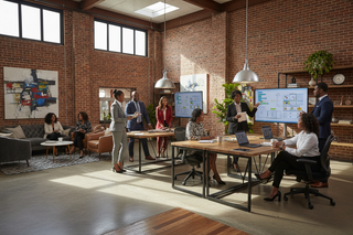 black business clients/partners in stylish studio office
