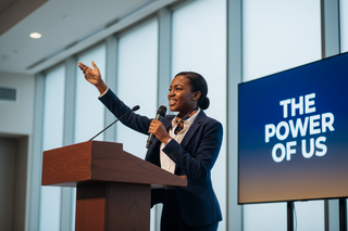 black youth leader speaking