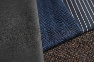 close up of suiting fabrics