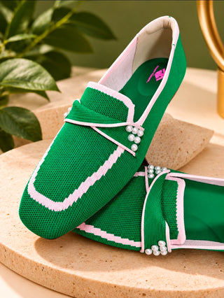 Alwaze Pearl Toe Meeting Flats