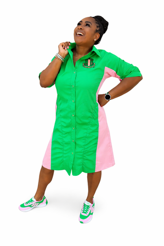 Pink & Green Spring Dress