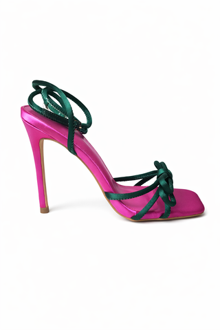 Pink & Green Strappy Heels