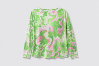 Pink & Green All Over Top