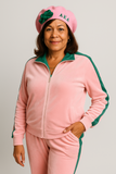 Pink and Green Velour Sweatsuit