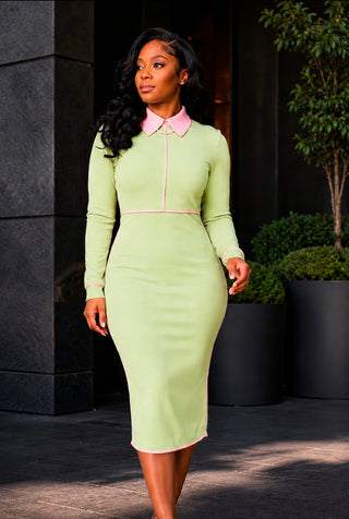Collar Me Mint Meeting Dress