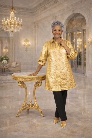 Quilted GOLD Leather Swing Piece