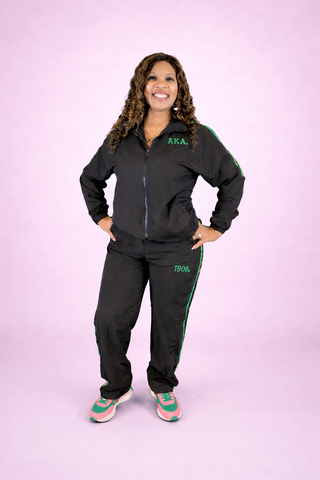 Pink and Green Stripe Sweat Suit