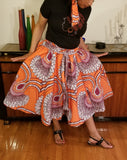 African Short Skirt Orange