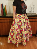 African Skirt Long Red Yellow Black