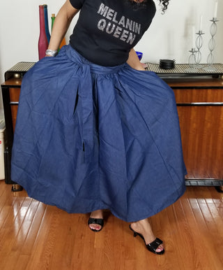 Long Denim Skirt