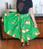 Green Gold Short Skirt
