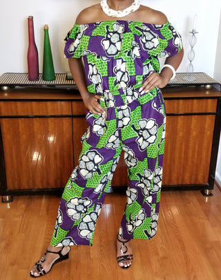 Purple & Green Jump Suit
