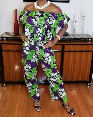 Purple & Green Jump Suit