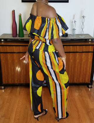 Black Yellow & Orange Jump Suit