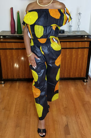 Black Yellow & Orange Jump Suit