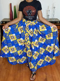Blue and Yellow Long Skirt