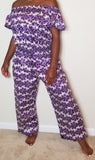 Purple and White Jumpsuit