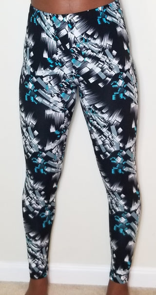 Ice Blue & White Leggings