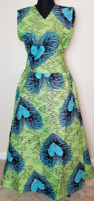 Lime Green and Blue Dress