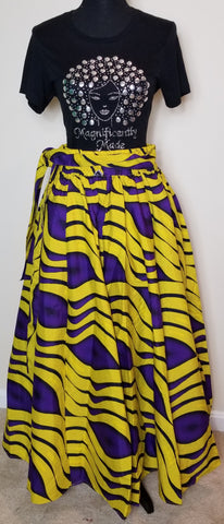 Yellow and Purple Long Skirt