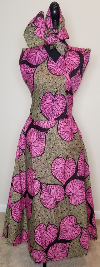 Pink & Green Wrap Dress