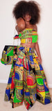 3 Piece Multicolor Maxi Skirt/Clutch Set