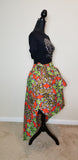 Orange Green & Brown Hi Low Skirt