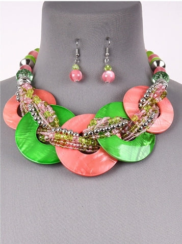 Pink & Green Necklace #1