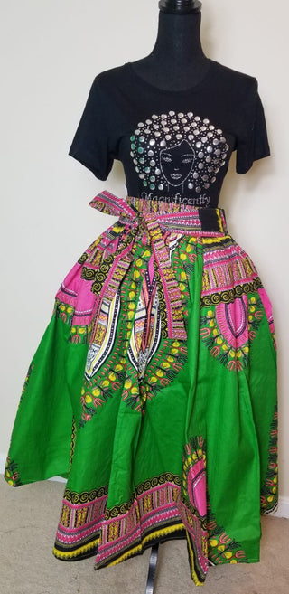 Pink & Green Short Skirt