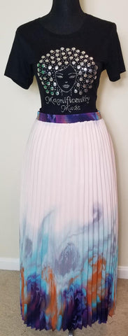 Soft Pink & Multicolor Long Skirt