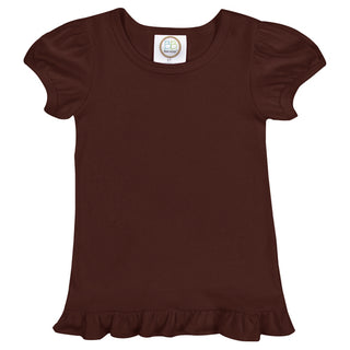 Girls Toddler White Ruffle T Shirt....     Customize Lettering with our DESIGN STUDIO....     Press CUSTOMIZE IT!!