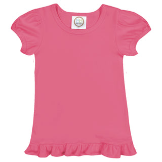 Girls Toddler White Ruffle T Shirt....     Customize Lettering with our DESIGN STUDIO....     Press CUSTOMIZE IT!!