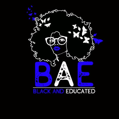 Blue and White B.A.E. Black and Educated Tee