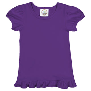 Girls Toddler White Ruffle T Shirt....     Customize Lettering with our DESIGN STUDIO....     Press CUSTOMIZE IT!!