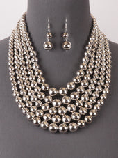 Silver Soror Multi Layered Pearl Necklace