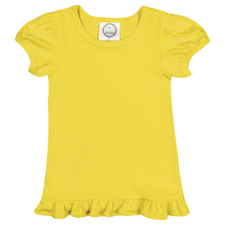 Girls Toddler White Ruffle T Shirt....     Customize Lettering with our DESIGN STUDIO....     Press CUSTOMIZE IT!!